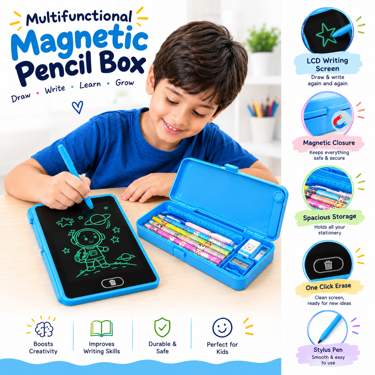 2-in-1 LCD Writing Tablet + Pencil Case